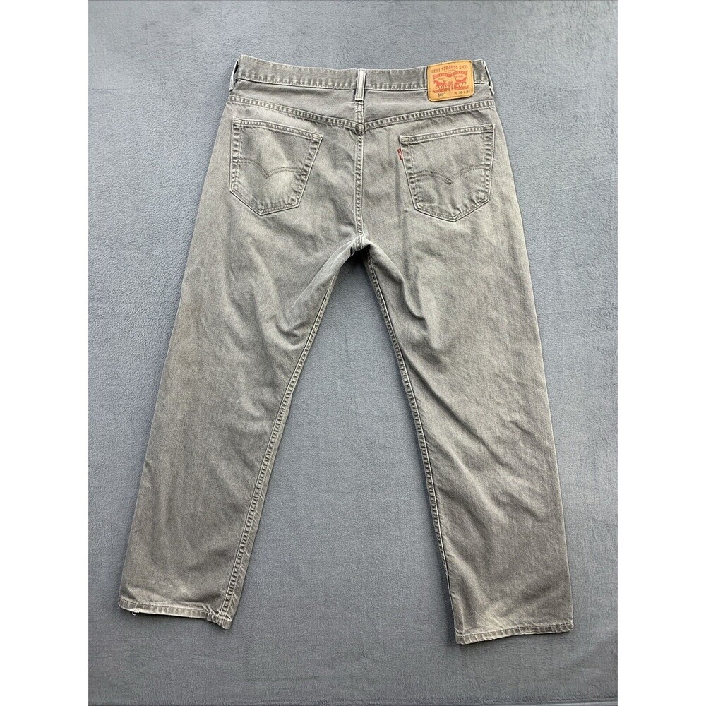 Levi Strauss 569 Denim Jeans Men's Size W36 L34 Gray Wash Stained Thrashed - Picture 12 of 16